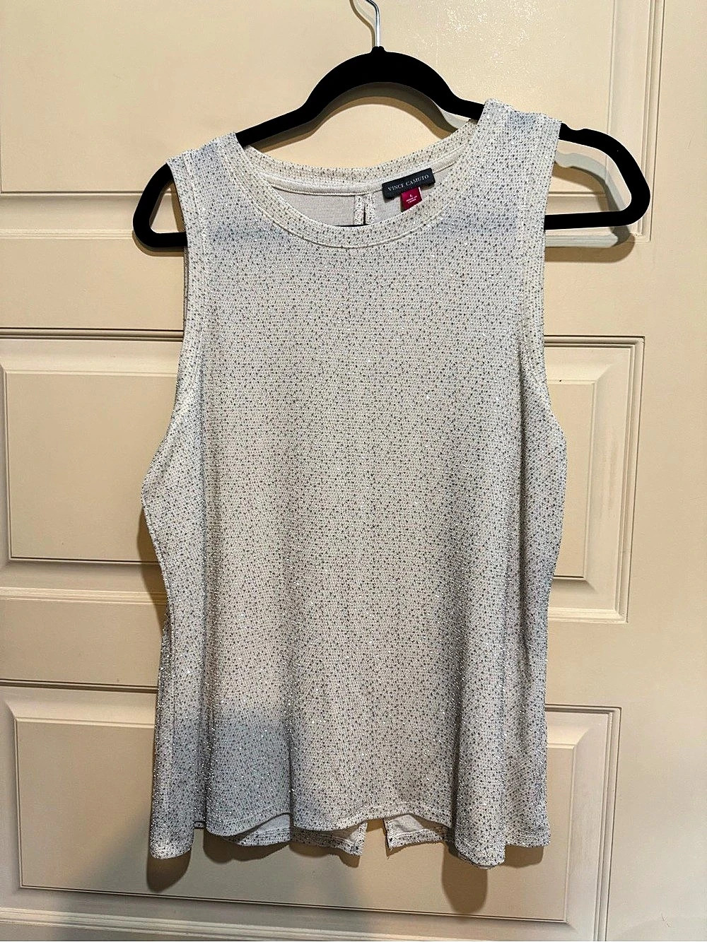 Vince Camuto Confetti Ready Tank Top Gray & Silver Size Large